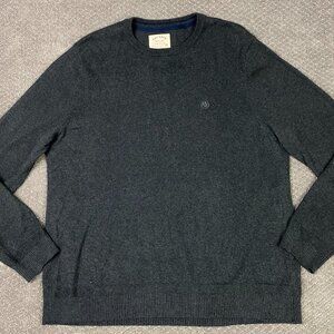 Fat Face Sweater Men's XL Charcoal Gray Wool Cotton Crew Neck
